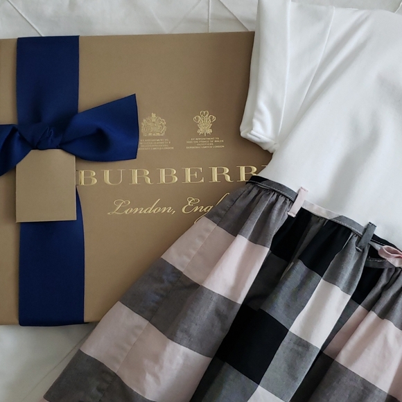 4Y Burberry Rhonda Cotton Dress in vintage pink - Picture 2 of 5